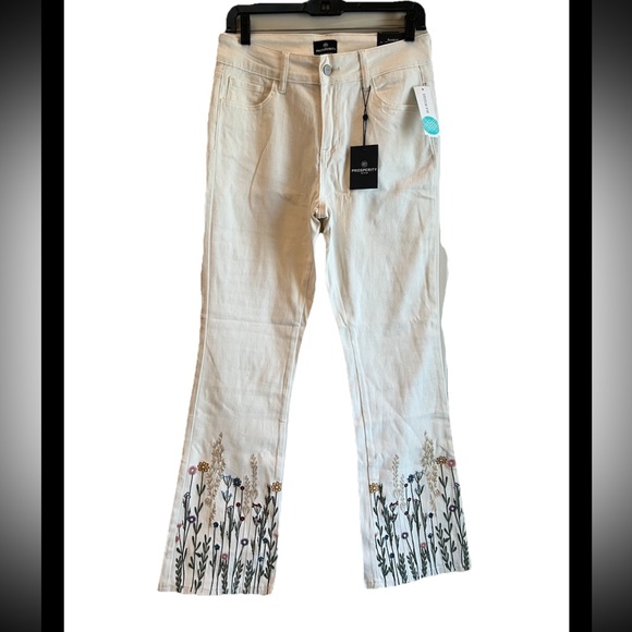 Prosperity Stitch Fix Floral Embroidered Bootcut Jeans Size 28 - Picture 1 of 6